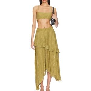 WeWoreWhat Lace Ruffle Willow Set Skirt and Top Green Size XS